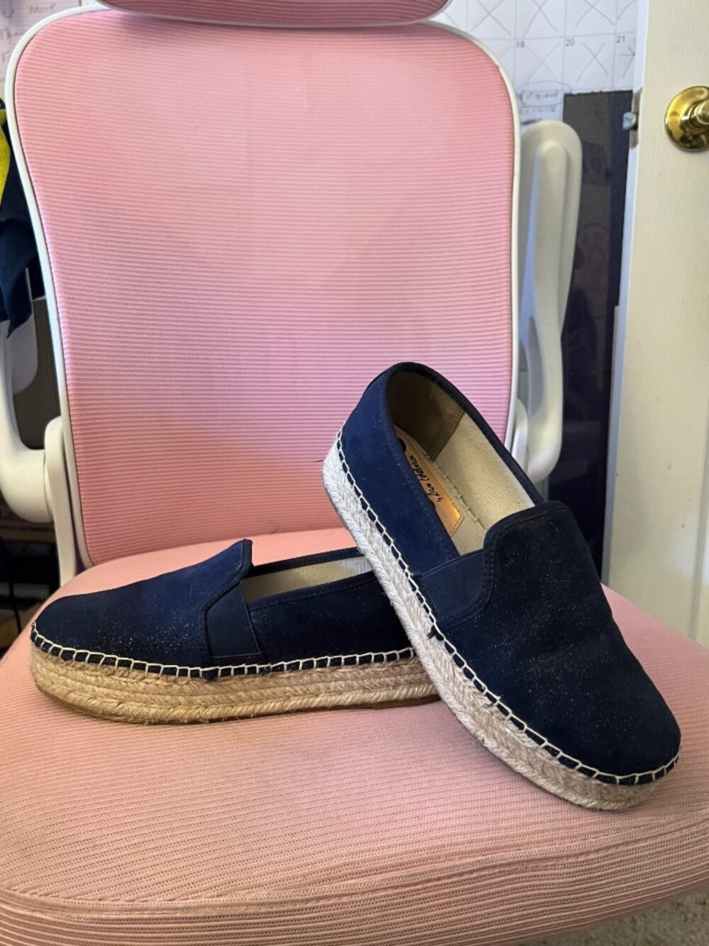 Circus by Sam Edelman Navy Espadrille Slip‑Ons (Women’s 8.5)
